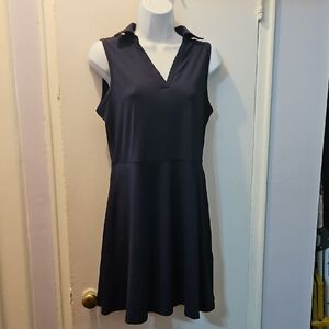 Navy Sleeveless V-Neck Dress N Shorts